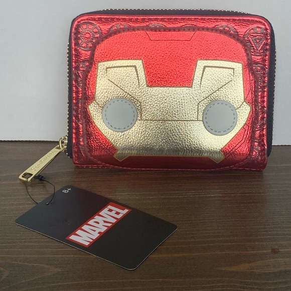 Loungefly Marvel pop Iron Man Cosplay  nwt Pop! Zip Around Wallet - Picture 1 of 15